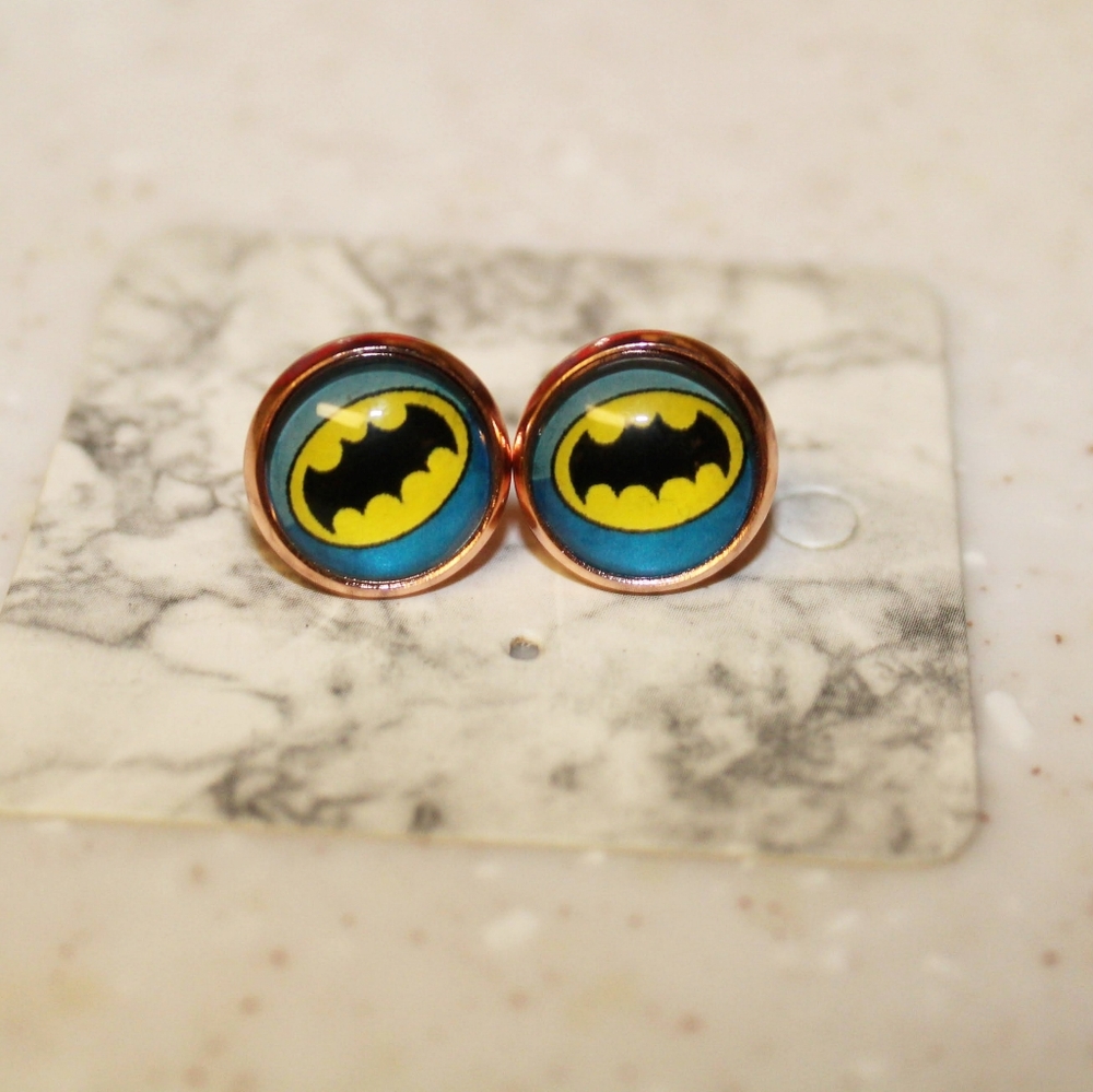 Classic batman stud earrings